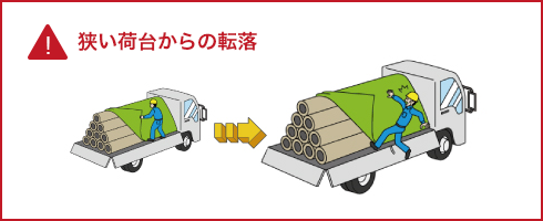 狭い荷台からの転落